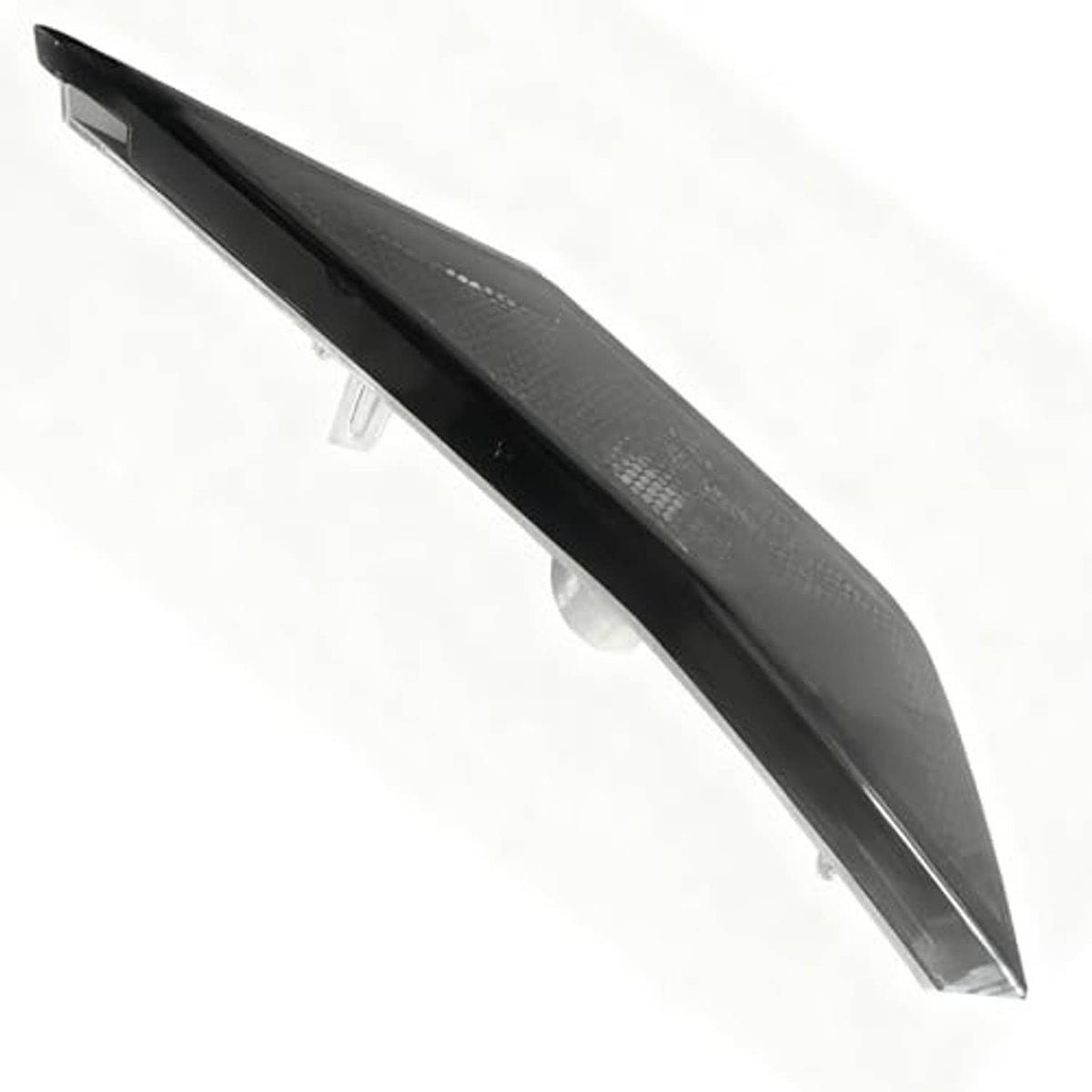 Dark smoke side marker light with clear mounting clips on the edge