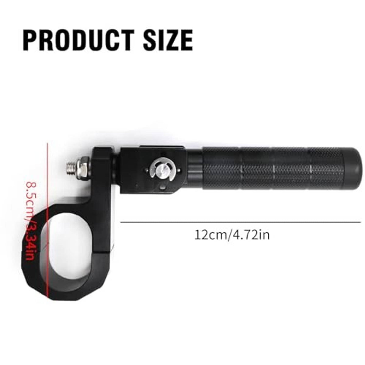 Black motorcycle rear foot peg set with textured handle grips and mounting plate