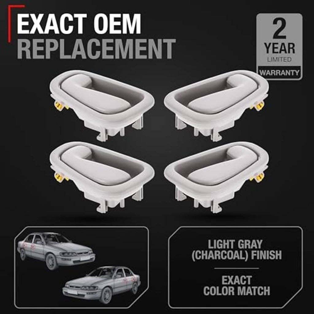 Light gray door handle replacement set, four handles with mounting hardware