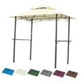 Cream replacement gazebo canopy top for 5x8 outdoor grill, shown on frame