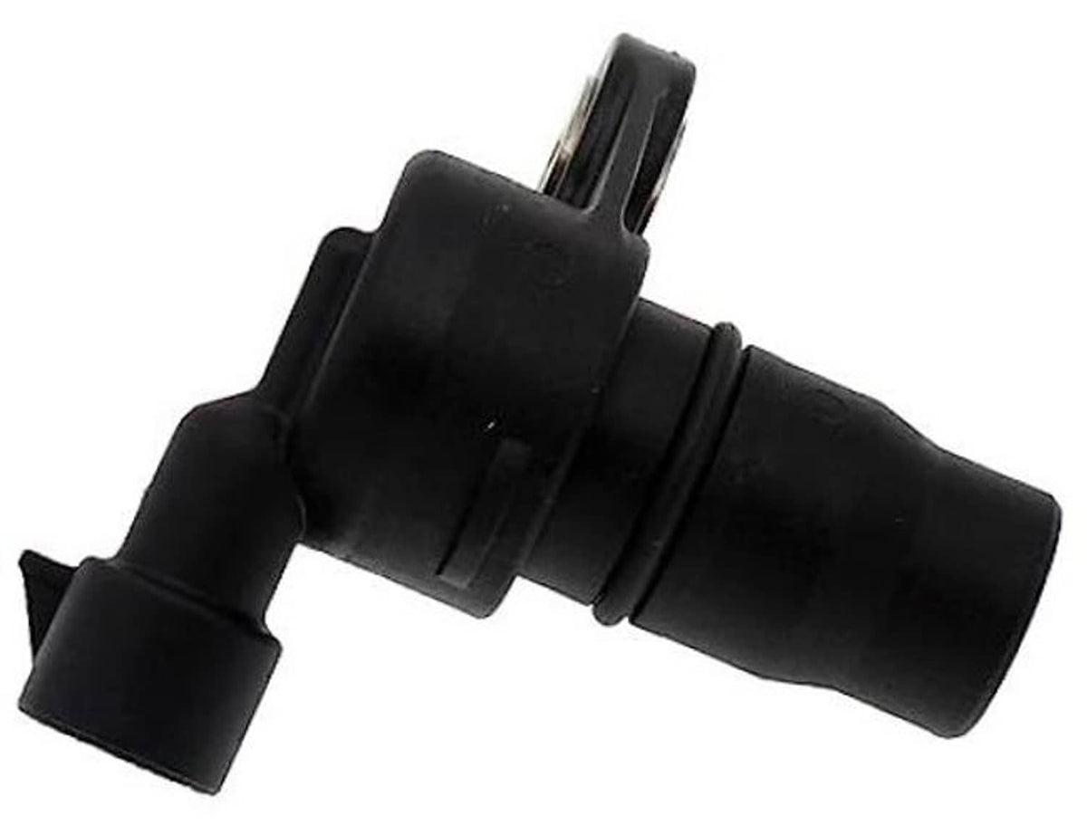 Engine camshaft position sensor with black plastic housing and electrical connector