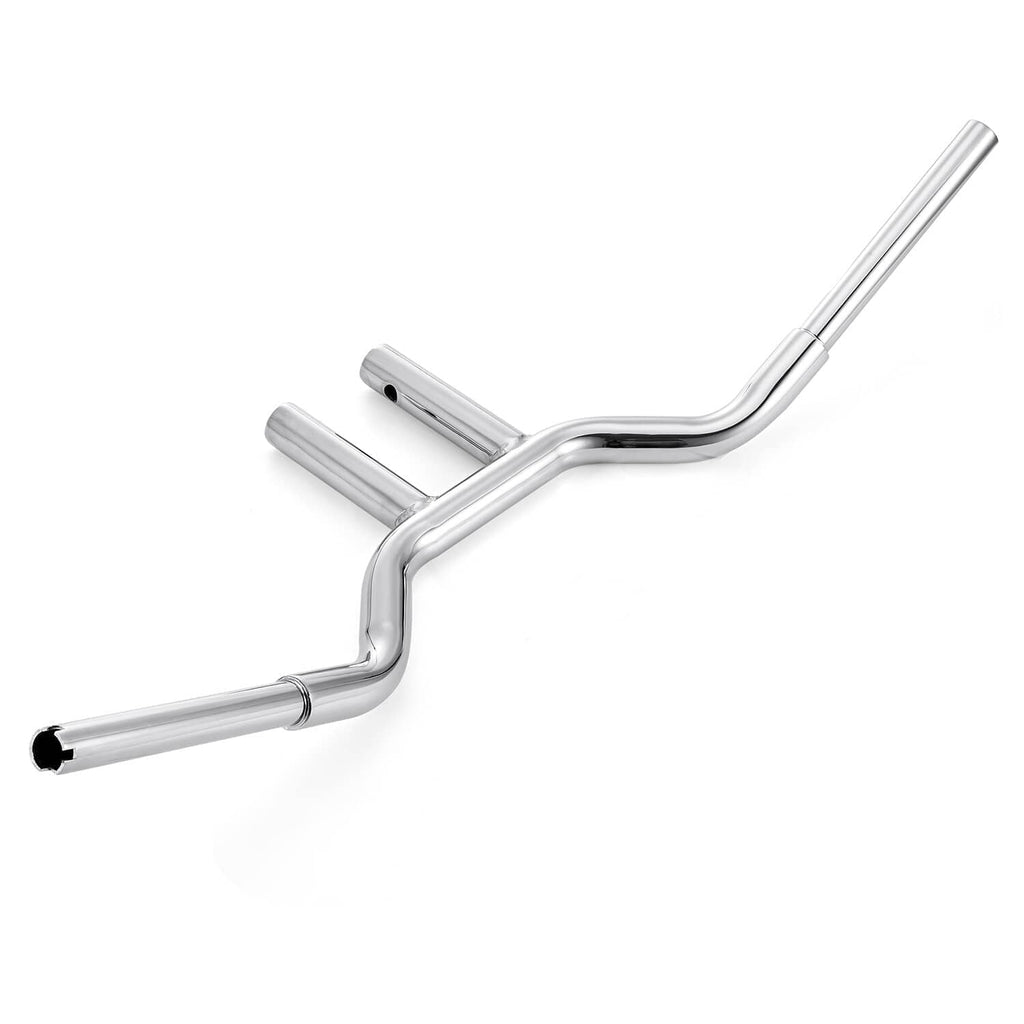 Chrome MX T-bar handlebar with angled crossbend and hollow end tubes