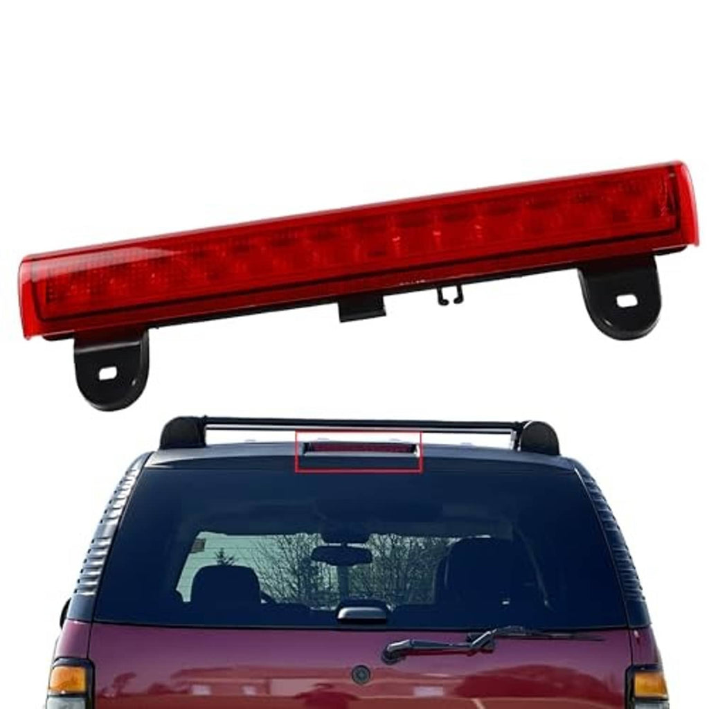 Red LED third brake light strip with black side mounts, centered high mount style