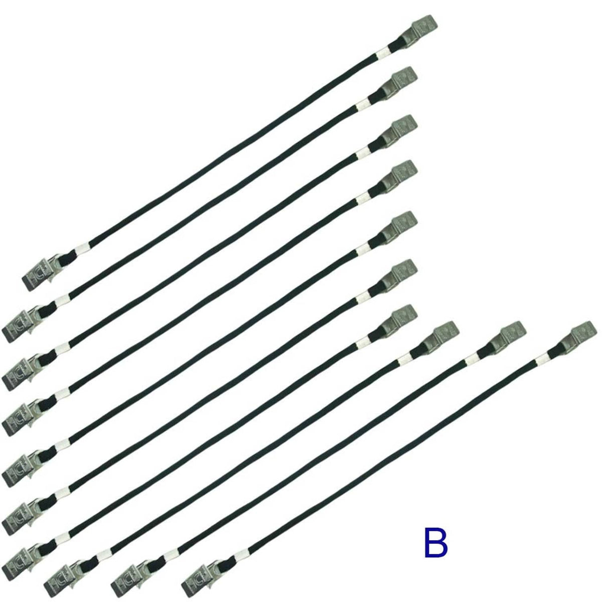 Hat clip retainer straps with metal buckles and striped webbing, bundle of multiple