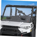 UTV sliding scratch vented windshield with dark frame and clear panel