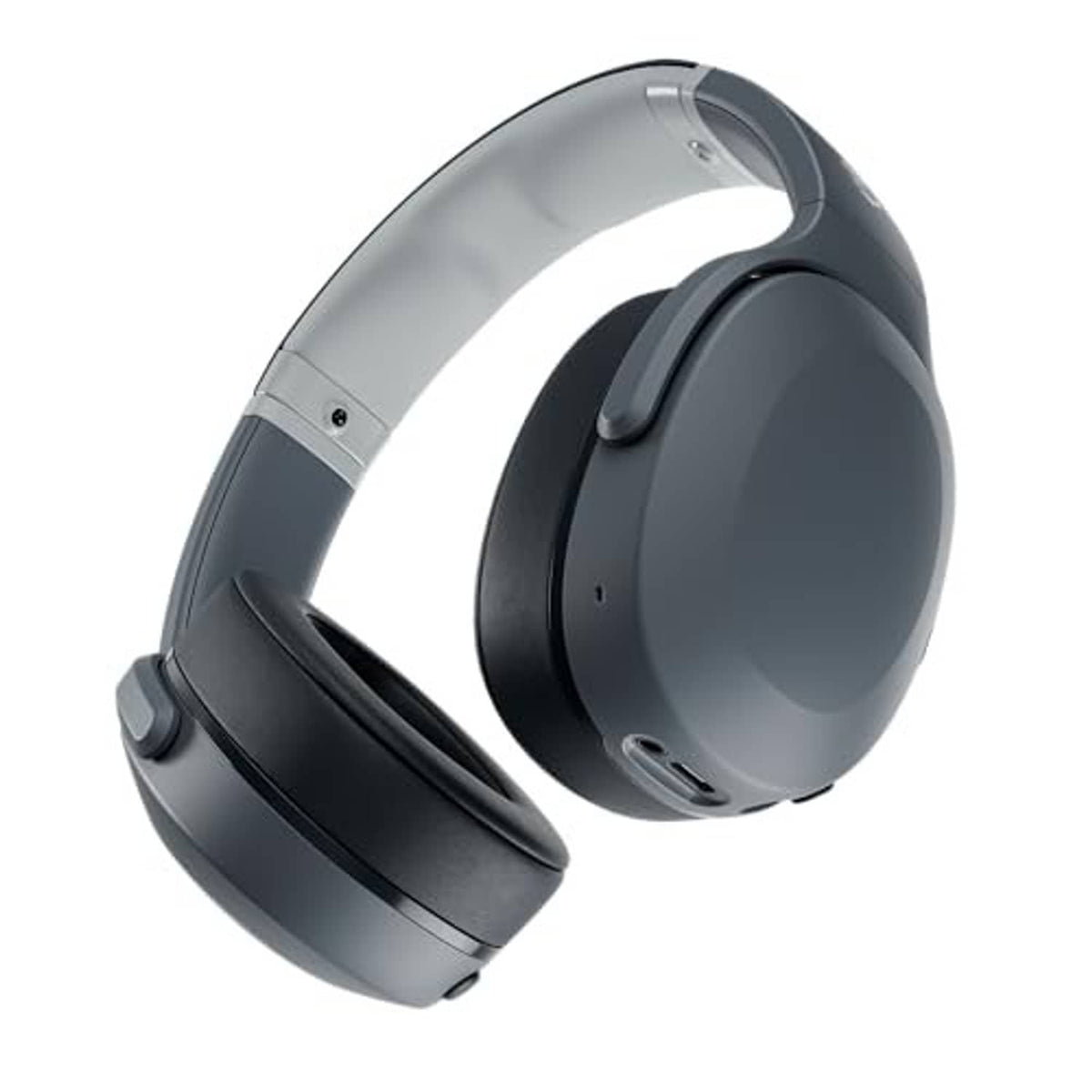 Chill grey wireless over-ear headphones, side view with padded earcups