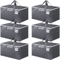 Gray large storage moving bags set with zip tops, carry handles, and labeled front tags