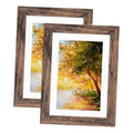 Rustic brown 4x6 picture frame with white mat, front view.