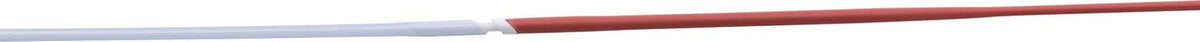 Red enema tube segment with connector, close-up