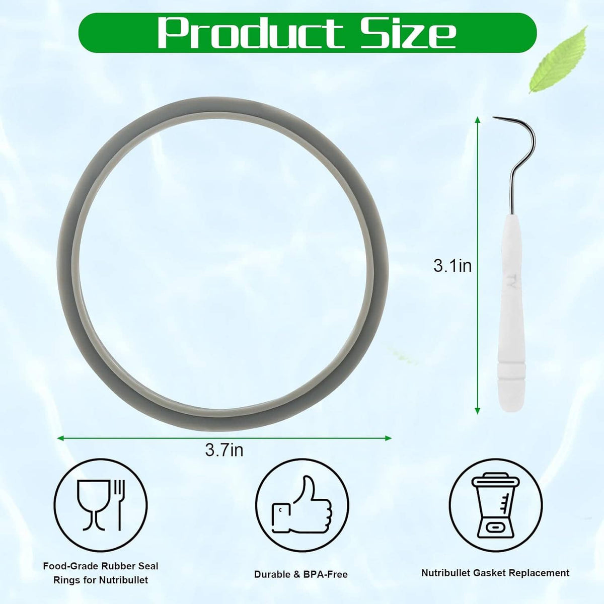 Grey rubber gasket seal ring with white installation tool