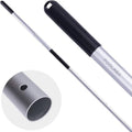Aluminum telescopic pool pole with black grip and POOLAZA connector sleeve