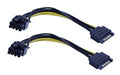 Dual PCI-Express 8-pin (6+2) male to SATA 15-pin male power splitter cable