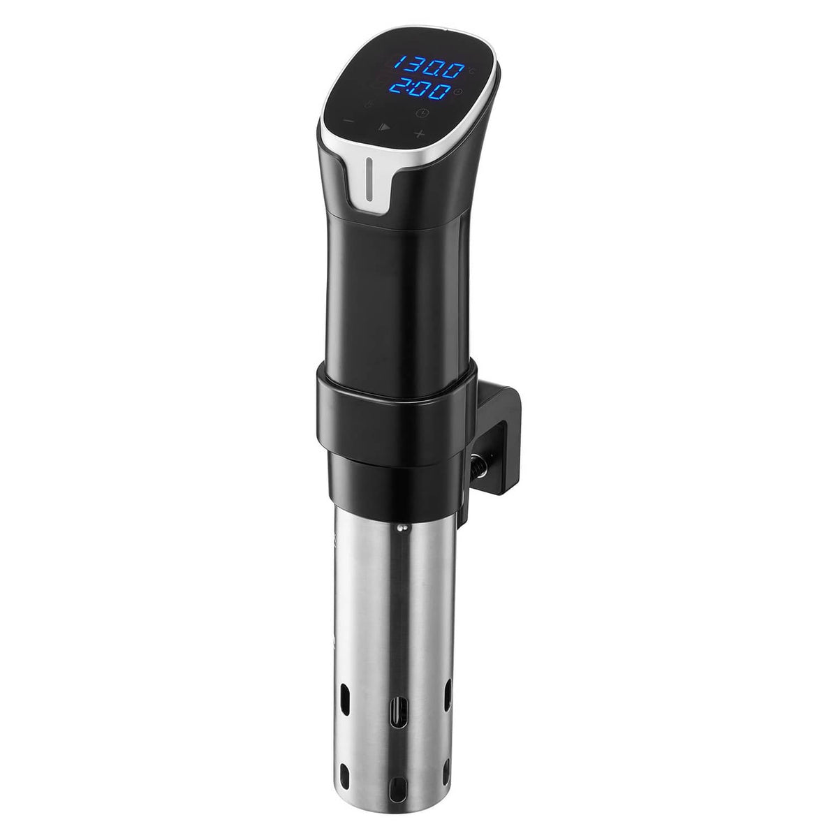 Sous vide precision cooker with blue LED display and stainless-steel cooking tube