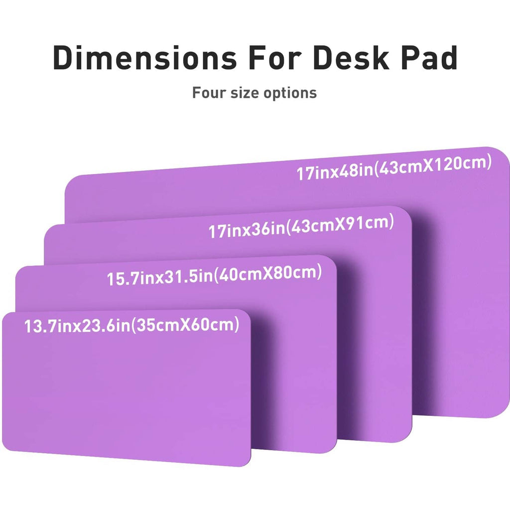 Iris violet desk pad with four size options in graphic