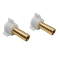 Brass 1/2 barb to 1/2 NPT swivel nut adaptor, white plastic, 2-pack