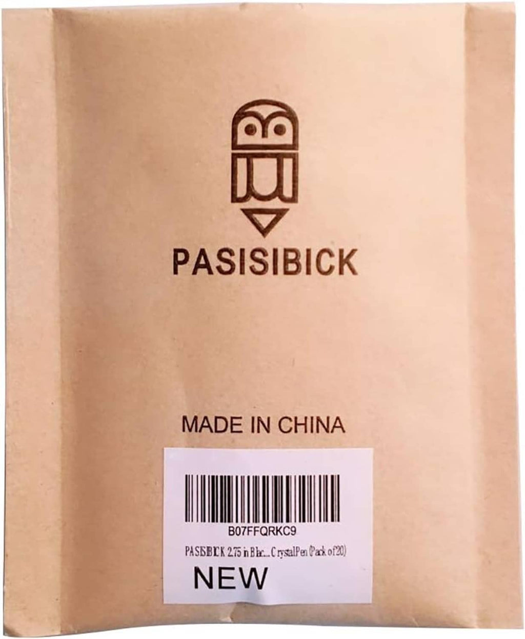 Kraft paper box with printed label and barcode for ballpoint pen refills