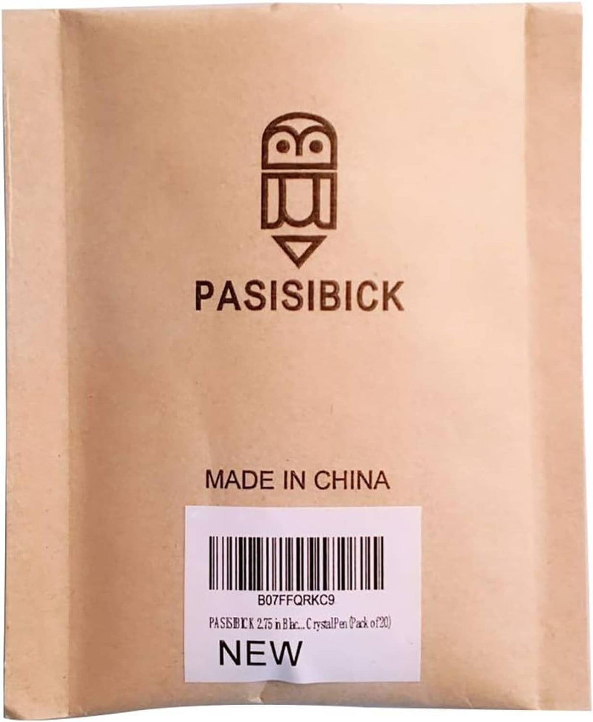 Kraft paper box with printed label and barcode for ballpoint pen refills