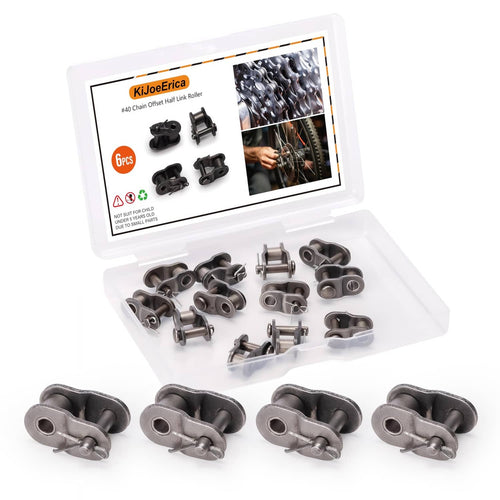 Box set of steel chain master half links, 6 pieces, with instruction card