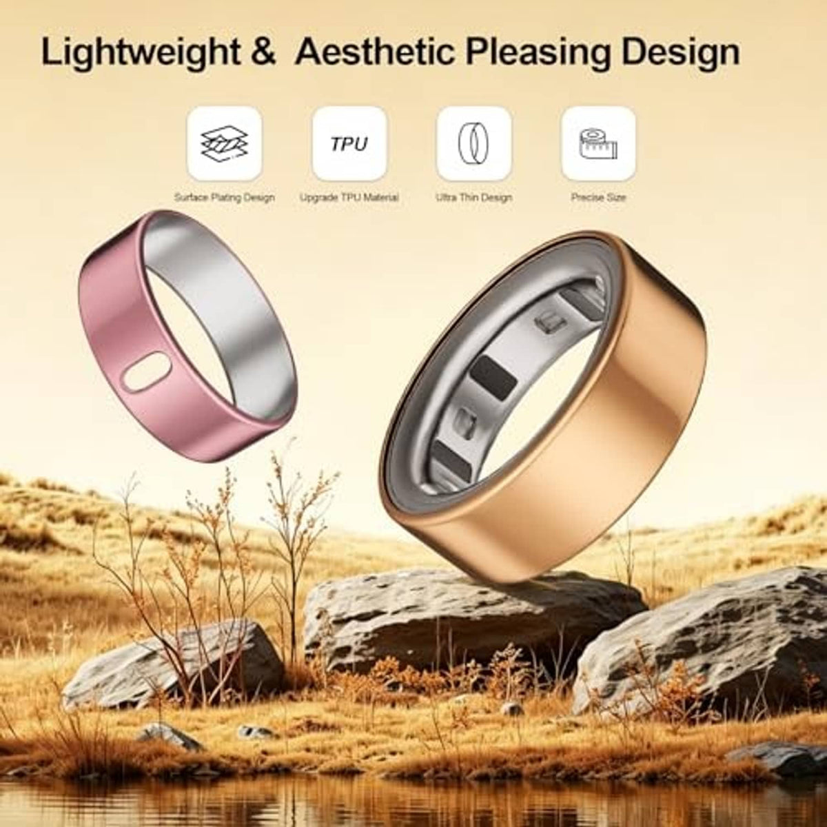 Lightweight ring covers in pink and rose gold with slim TPU profile and side button cutouts