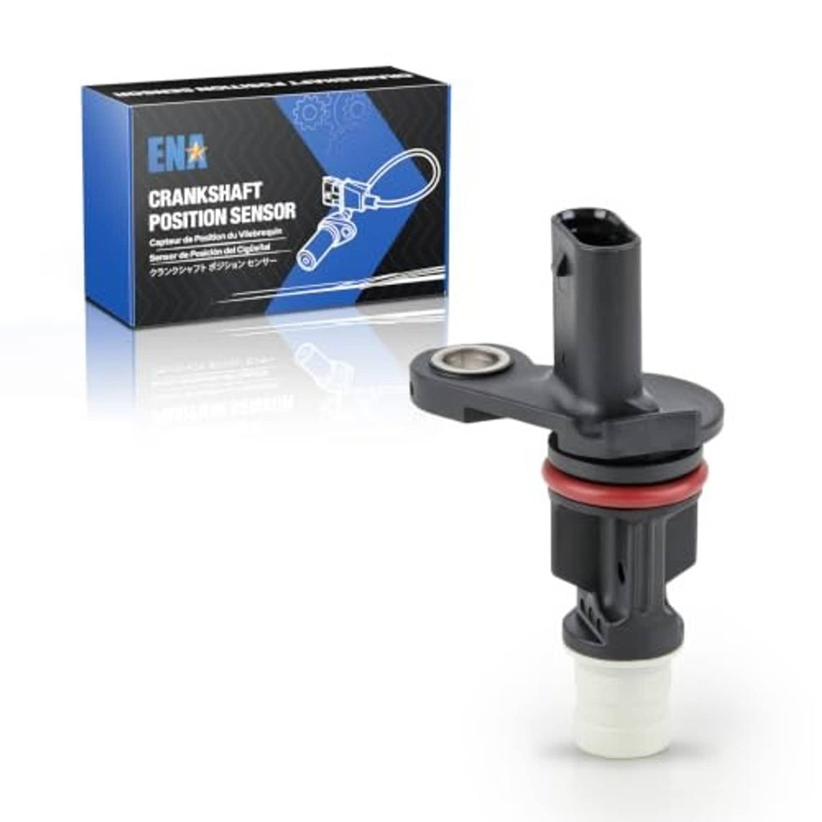 Crankshaft position sensor with black connector housing and red seal ring