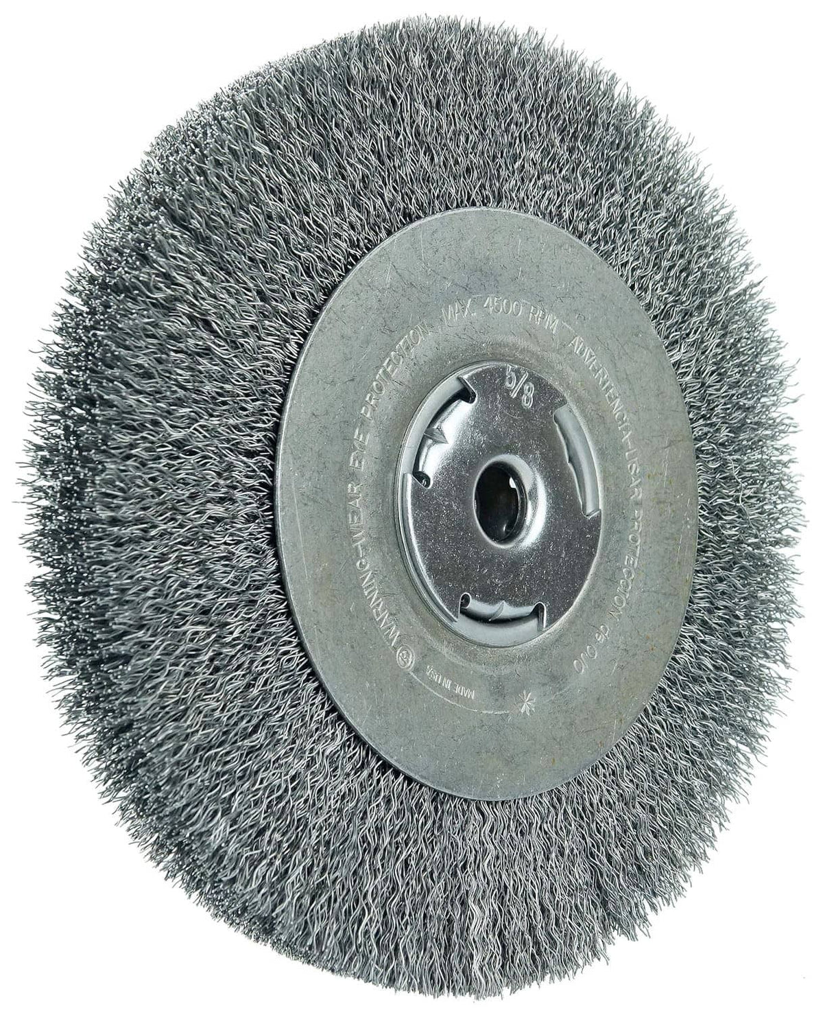 Wolverine crimped wire wheel disc with wire bristles and metal center hub