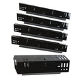 Five black grill heat plates with burner holes, replacement set