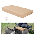 Tan golf cart seat bottom assembly cushion with mounting screws and brackets