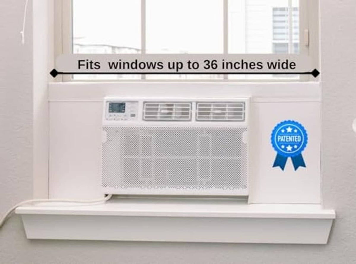 White window AC insulation panels that fit windows up to 36 inches wide
