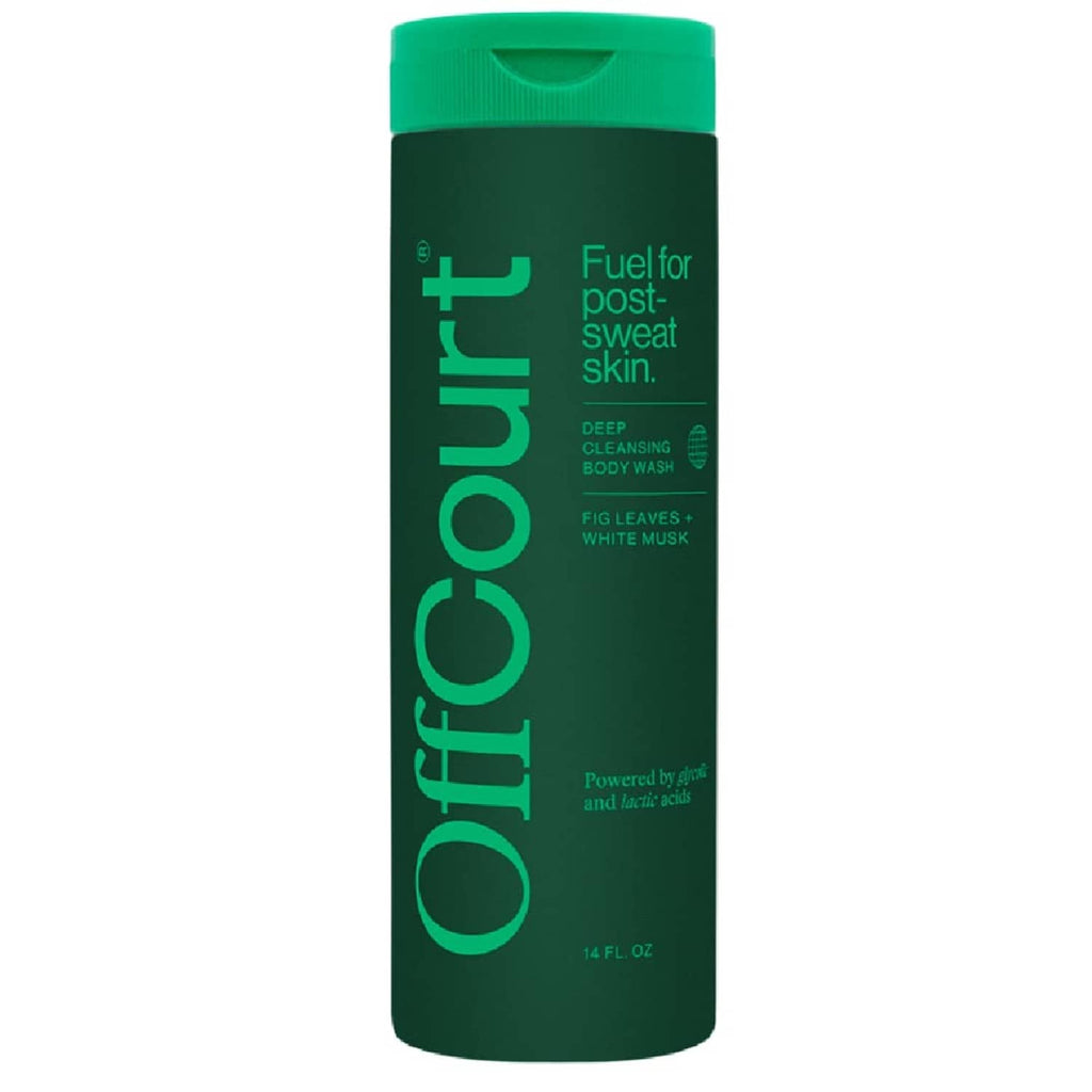 Offcourt green shower gel bottle with bright green cap, 14 fl oz