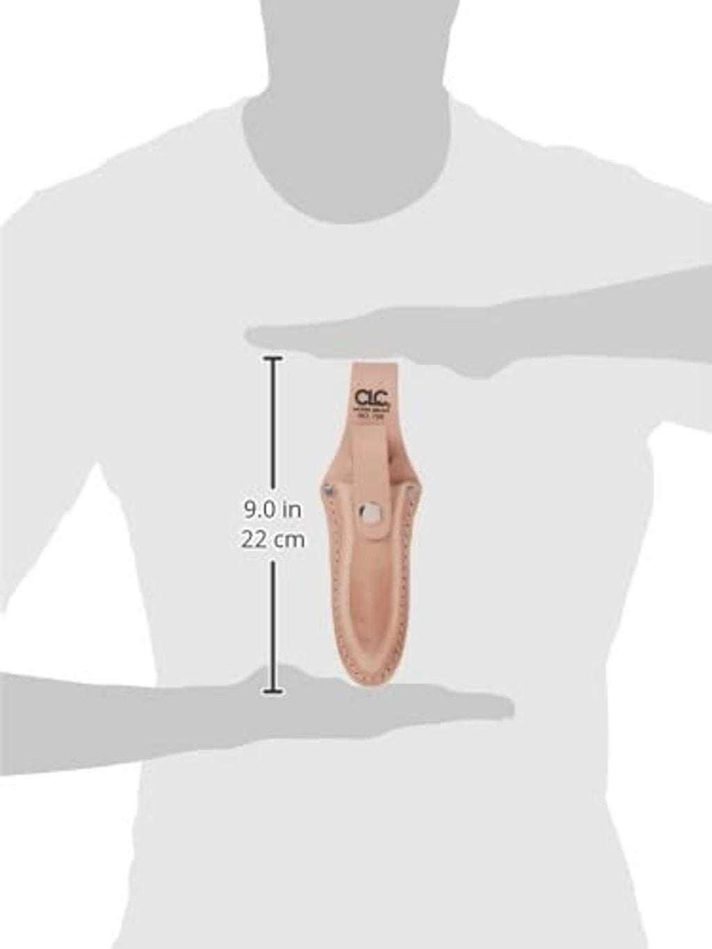 Tan leather plier holder size 9.0 in (22 cm), snap and belt loop