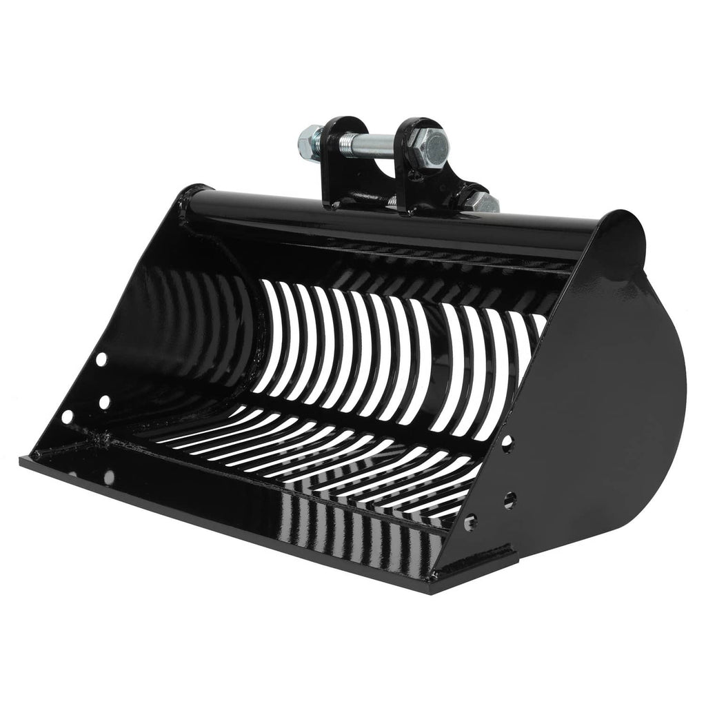 600mm mud bucket screening attachment for mini excavator, black steel skeleton screen
