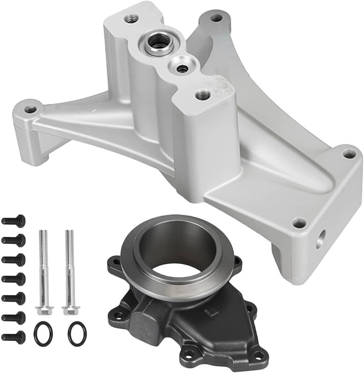 Turbo pedestal exhaust housing with mounting flange and inlet outlet opening