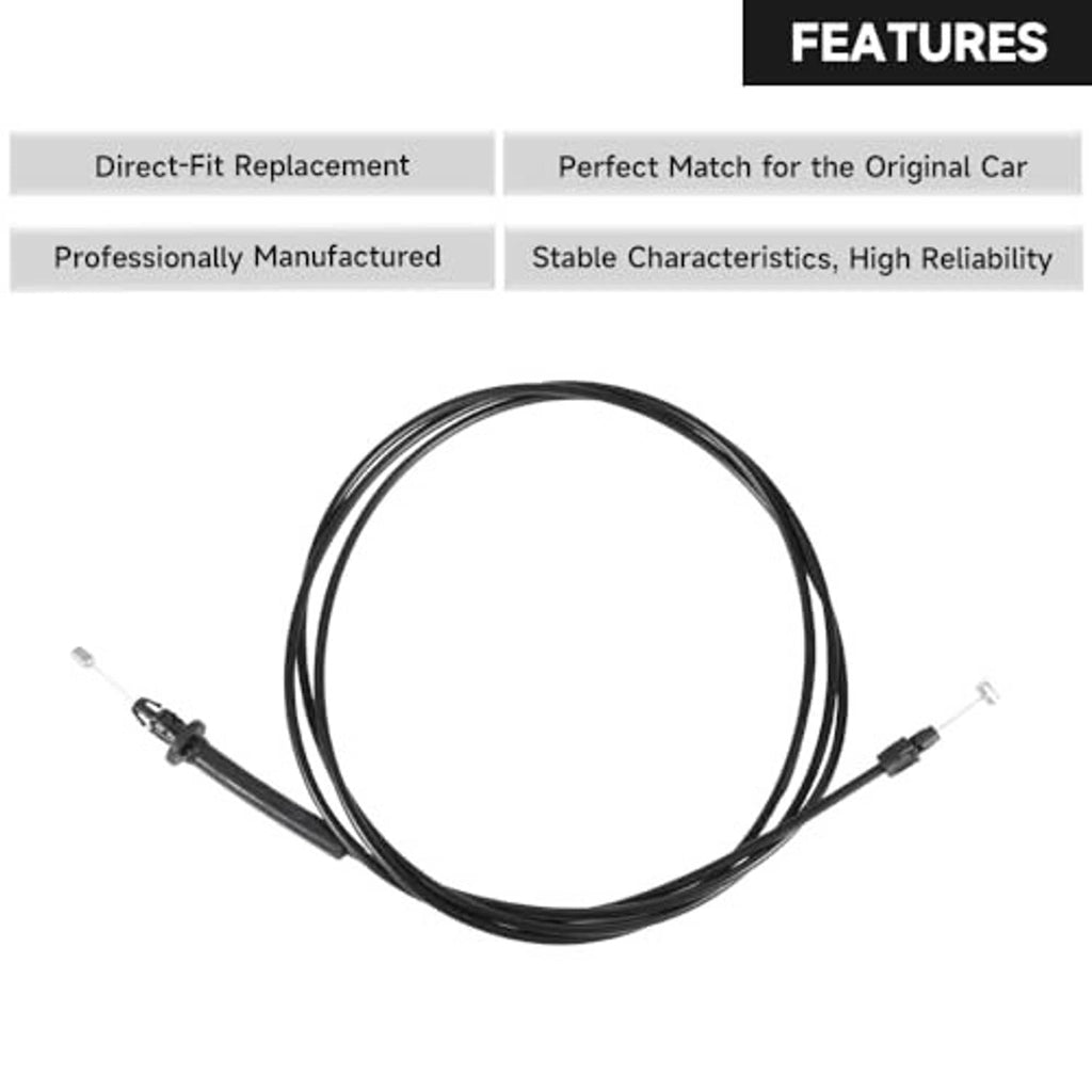 Black hood release cable loop with connector terminals