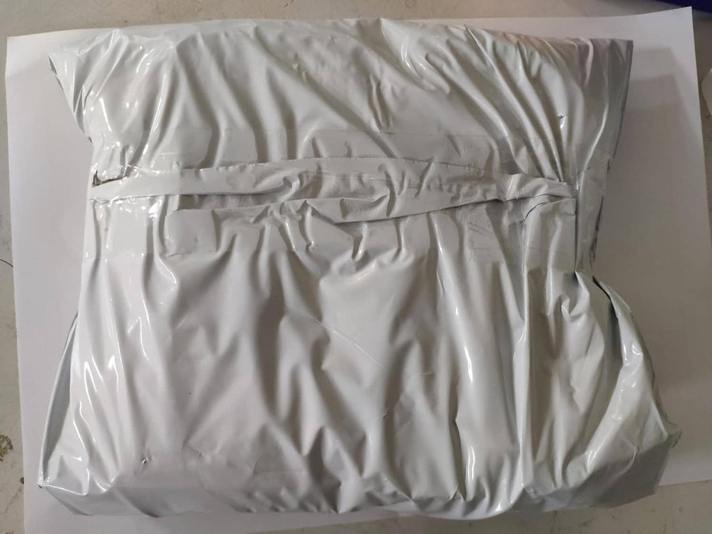 Sealed plastic bag for tire insert, crinkled protective packaging