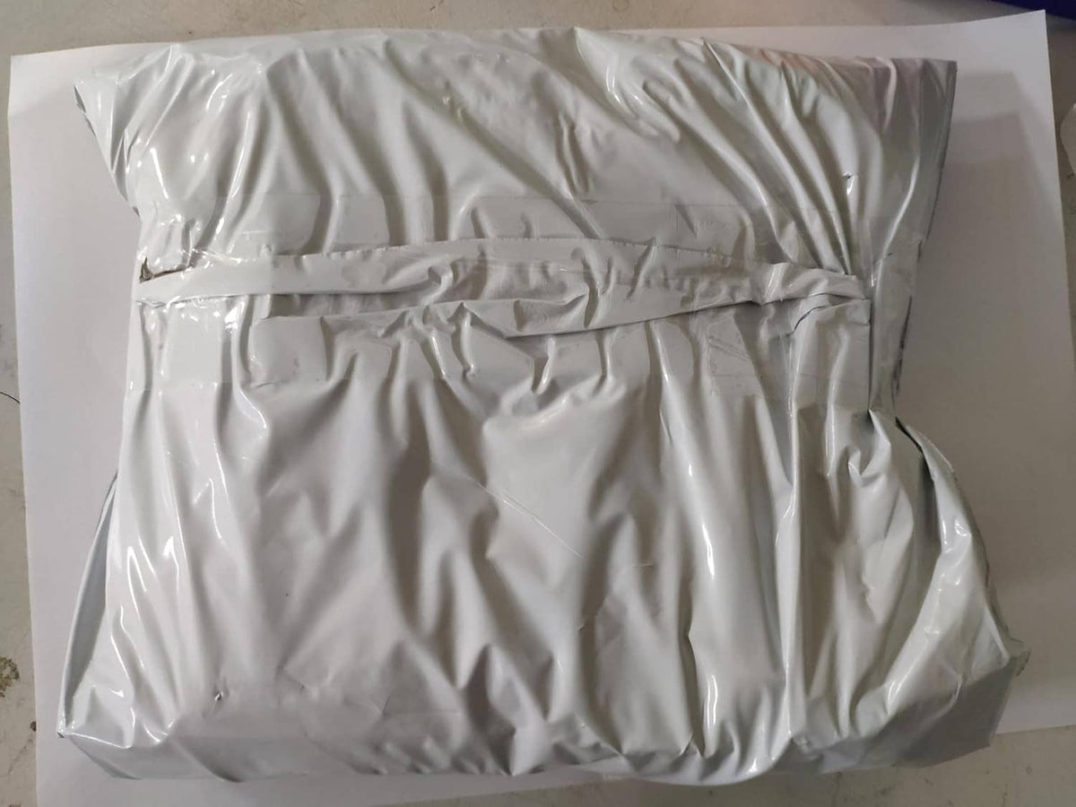 Sealed plastic bag for tire insert, crinkled protective packaging