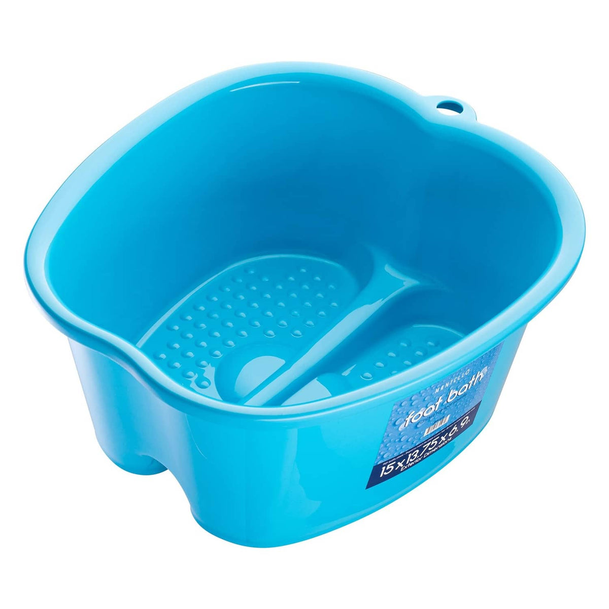 Mantello extra-large blue foot bath tub with massage pads and carrying handle
