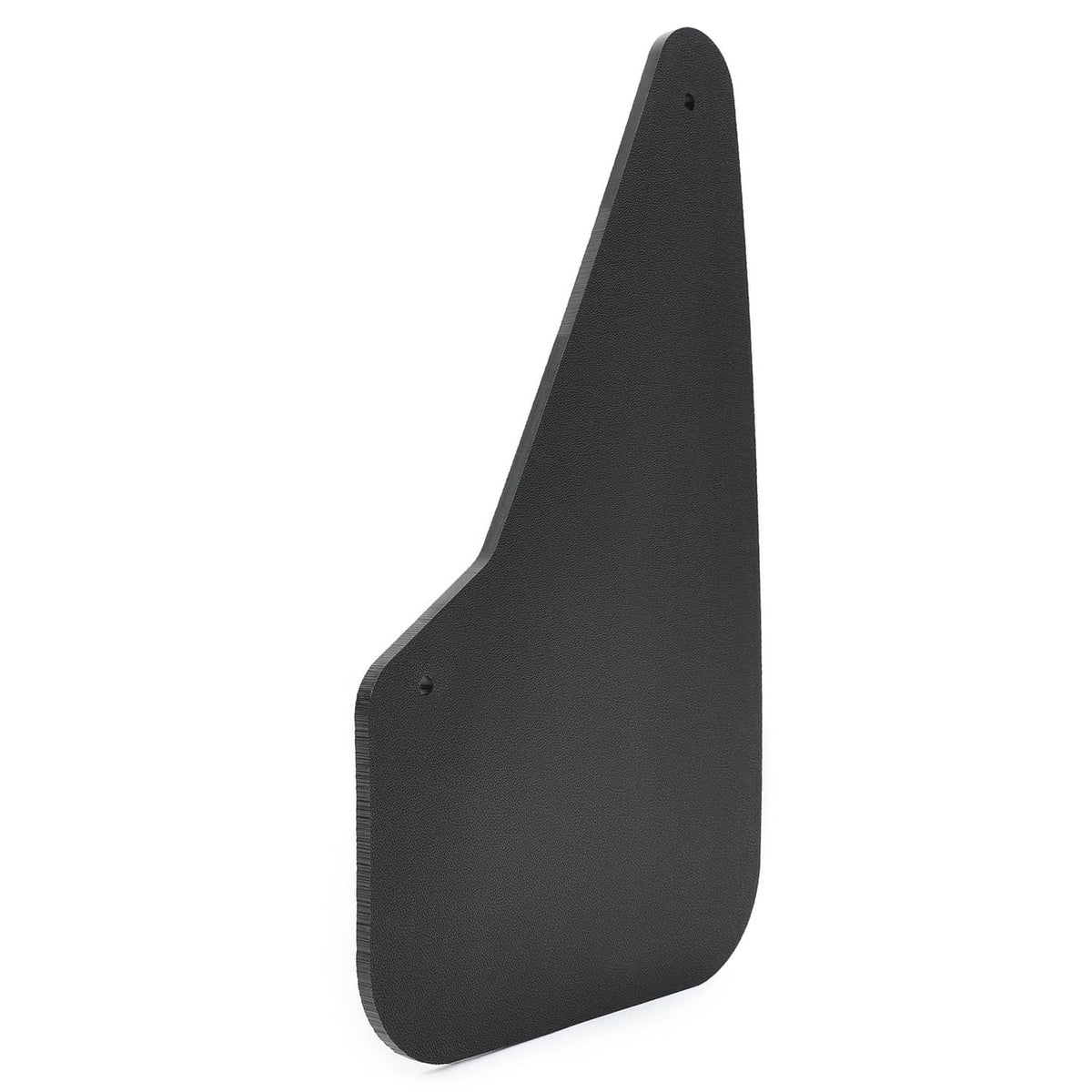 Black rudder blade side view with two mounting holes