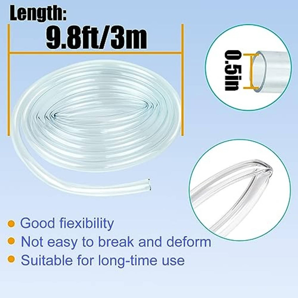 AC drain hose kit with flexible clear 9.8 ft hose coil and white end fitting