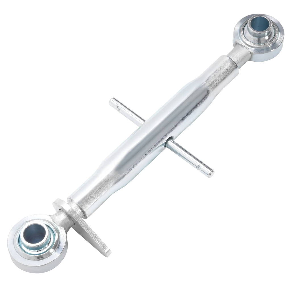 Adjustable top link with long bar, galvanized steel, swivel eye ends and cotter pins