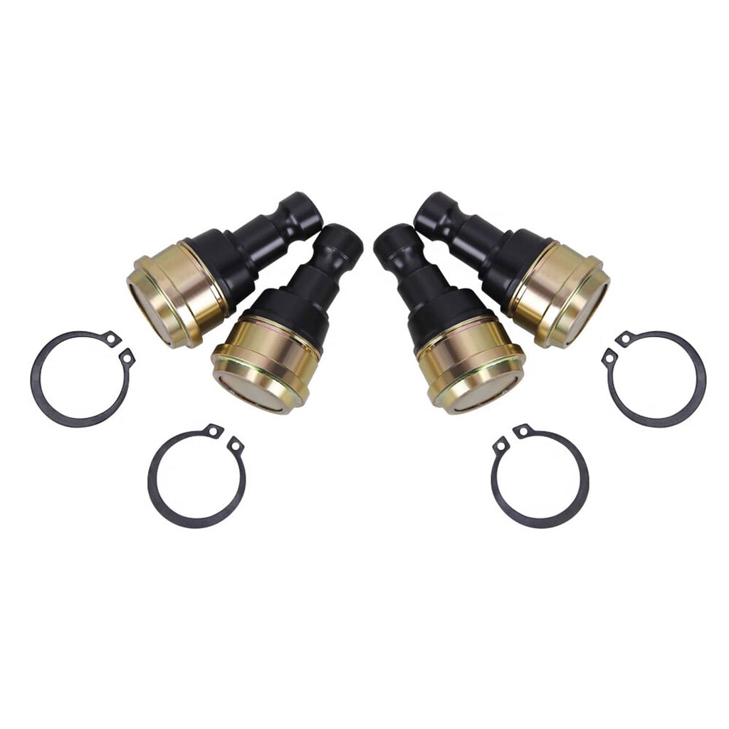 4-pack ball joints with black boots, gold sleeves, and several black retaining rings
