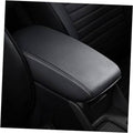 Black leather-look center armrest for 2013-2016 Dodge Dart with stitched edge