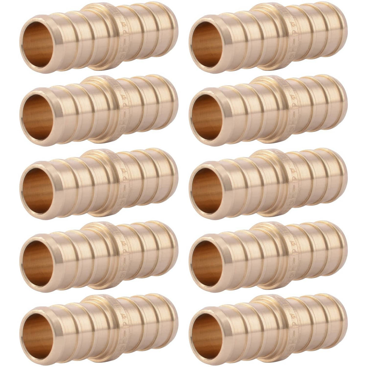 Brass PEX crimp coupling, 1/2 in, male tube end