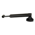 Plastic cabinet door strut with black pivot ends and mounting base