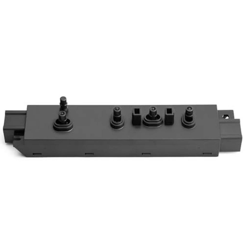 Power seat switch control base with connector pins and adjustment knobs, dark gray