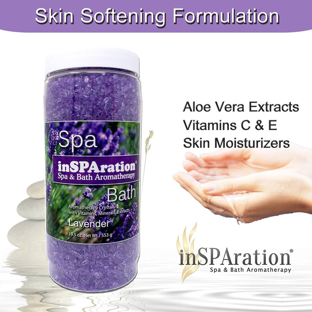 Aromatherapy crystal jar for spa bath, purple crystals and lavender scent