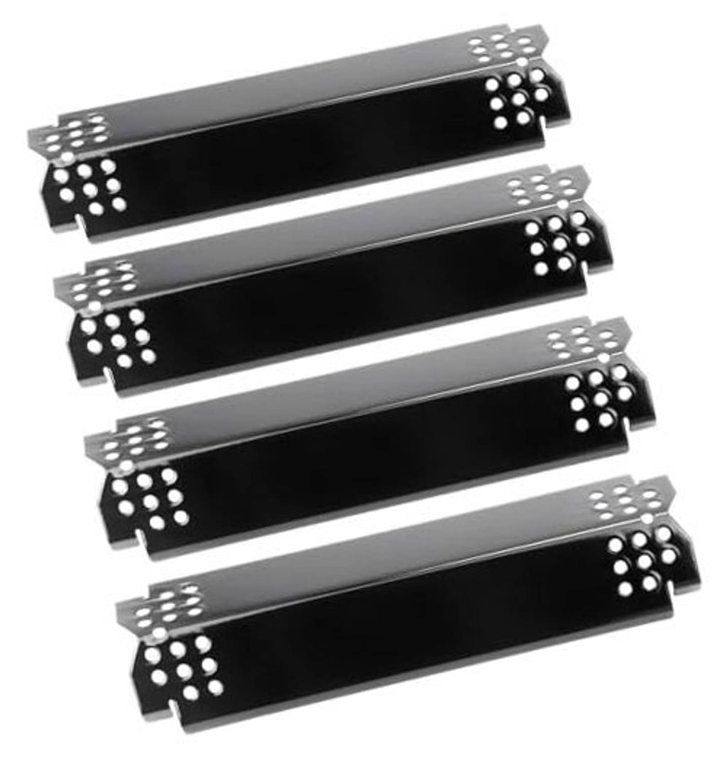 Porcelain steel grill heat plate set with perforated mounting tabs (4-pack)