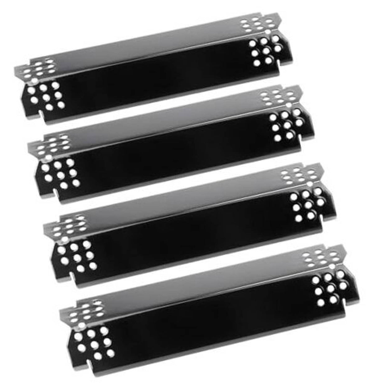 Porcelain steel grill heat plate set with perforated mounting tabs (4-pack)