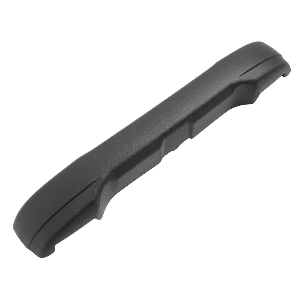 Dark gray rear bumper corner piece with tapered end and smooth molded surface