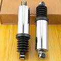 Adjustable rear air shock absorber with chrome cylinder and black rubber boot