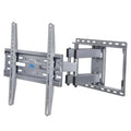 Silver grey TV wall mount bracket with extendable arms and VESA mounting plate